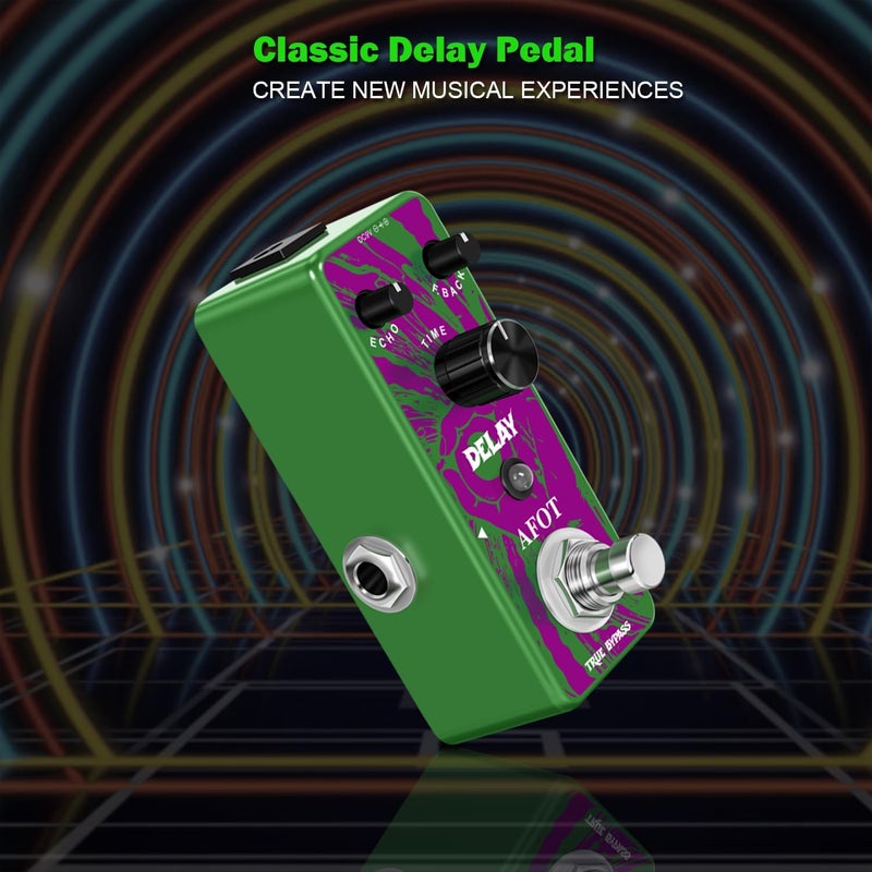 AFOT Analog Delay Guitar Pedal, Green Delay, Mini Size, True Bypass - Image 1